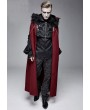 Devil Fashion Black and Red Vintage Palace Jacquard Gothic Long Cape for Men