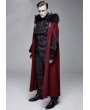 Devil Fashion Black and Red Vintage Palace Jacquard Gothic Long Cape for Men