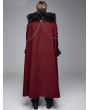 Devil Fashion Black and Red Vintage Palace Jacquard Gothic Long Cape for Men