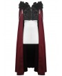 Devil Fashion Black and Red Vintage Palace Jacquard Gothic Long Cape for Men