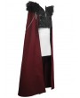 Devil Fashion Black and Red Vintage Palace Jacquard Gothic Long Cape for Men