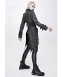 Devil Fashion Black Women's Gothic Punk Metal Jacket with Detachable Skirt Hem