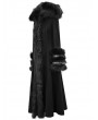 Devil Fashion Black Gothic Fur Winter Warm Long Hooded Coat for Women