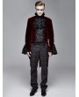 Devil Fashion Red Vintage Gothic Victorian Tuxedo Party Velvet Jacket for Men