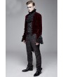 Devil Fashion Red Vintage Gothic Victorian Tuxedo Party Velvet Jacket for Men