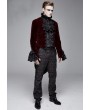 Devil Fashion Red Vintage Gothic Victorian Tuxedo Party Velvet Jacket for Men