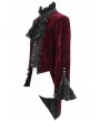 Devil Fashion Red Vintage Gothic Victorian Tuxedo Party Velvet Jacket for Men