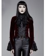 Devil Fashion Red Vintage Gothic Victorian Tuxedo Party Velvet Jacket for Women