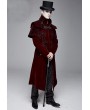 Devil Fashion Red Gothic Victorian Vintage Long Velvet Tailcoat for Men