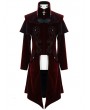 Devil Fashion Red Gothic Victorian Vintage Long Velvet Tailcoat for Men