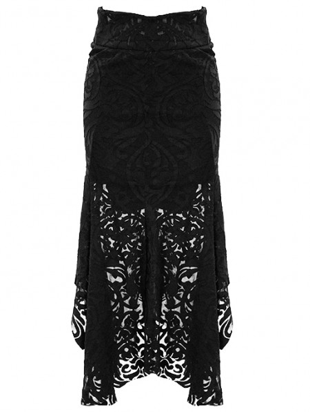 Devil Fashion Black Vintage Pattern Gothic Irregular Fishtail Skirt ...