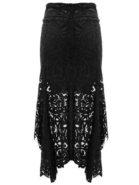 Devil Fashion Black Vintage Pattern Gothic Irregular Fishtail Skirt ...