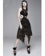 Devil Fashion Black Vintage Pattern Sexy Gothic Hollow-out Irregular Dress