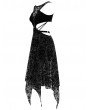 Devil Fashion Black Vintage Pattern Sexy Gothic Hollow-out Irregular Dress