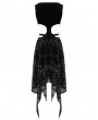 Devil Fashion Black Vintage Pattern Sexy Gothic Hollow-out Irregular Dress