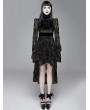 Devil Fashion Black Vintage Pattern Sexy Gothic Long Sleeve High-Low Dress