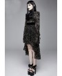 Devil Fashion Black Vintage Pattern Sexy Gothic Long Sleeve High-Low Dress