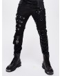 Devil Fashion Black Gothic Punk Metal Long Pants for Men