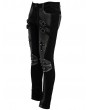 Devil Fashion Black and Sliver Gothic Punk Metal Cross Long Trousers for Men