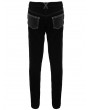 Devil Fashion Black and Sliver Gothic Punk Metal Cross Long Trousers for Men