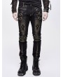 Devil Fashion Black and Bronze Gothic Punk Metal Cross Long Trousers for Men