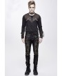 Devil Fashion Black and Bronze Gothic Punk Metal Cross Long Trousers for Men