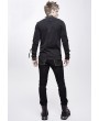 Devil Fashion Black and Bronze Gothic Punk Metal Cross Long Trousers for Men