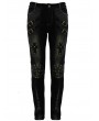 Devil Fashion Black and Bronze Gothic Punk Metal Cross Long Trousers for Men