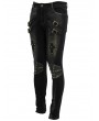 Devil Fashion Black and Bronze Gothic Punk Metal Cross Long Trousers for Men