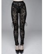 Devil Fashion Black Vintage Gothic Transparent Legging for Women