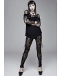 Devil Fashion Black Vintage Gothic Transparent Legging for Women