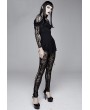 Devil Fashion Black Vintage Gothic Transparent Legging for Women