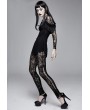 Devil Fashion Black Vintage Gothic Transparent Legging for Women