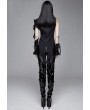 Devil Fashion Black Gothic One-Shoulder Asymmetric Blouse for Women