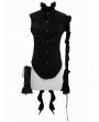 Devil Fashion Black Gothic One-Shoulder Asymmetric Blouse for Women