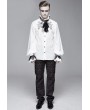 Devil Fashion White Vintage Gothic Palace Bowtie Shirt for Men