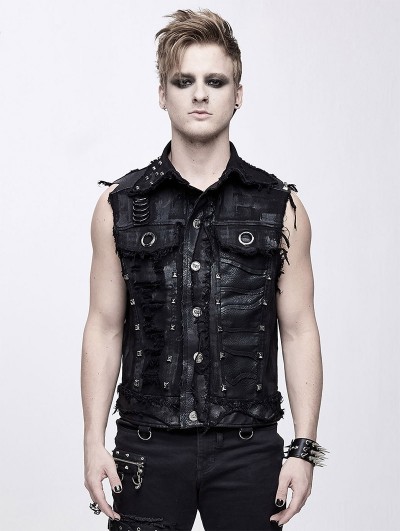 Devil Fashion Black Gothic Punk Rock Skull Vest Top for Men