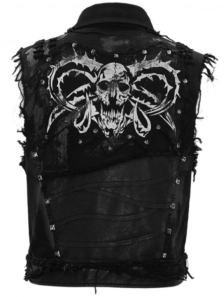 Devil Fashion Black Gothic Punk Rock Skull Vest Top for Men ...