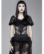 Devil Fashion Black Gothic Sexy Short Sleeve Shirt for Women