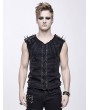 Devil Fashion Black Gothic Punk Rock Rivet Sleeveless Vest Top for Men