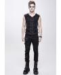 Devil Fashion Black Gothic Punk Rock Rivet Sleeveless Vest Top for Men