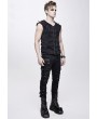 Devil Fashion Black Gothic Punk Rock Rivet Sleeveless Vest Top for Men