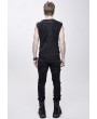 Devil Fashion Black Gothic Punk Rock Rivet Sleeveless Vest Top for Men