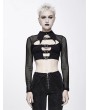 Devil Fashion Black Gothic Punk Sexy Bat Short T-Shirt for Women