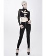 Devil Fashion Black Gothic Punk Sexy Bat Short T-Shirt for Women