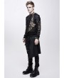 Devil Fashion Black Gothic Punk Net Skull Long Sleeve T-Shirt for Men