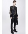 Devil Fashion Black Gothic Punk Net Skull Long Sleeve T-Shirt for Men