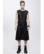 Devil Fashion Black Gothic Punk Front Stap Sleeveless T-Shirt for Men