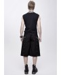 Devil Fashion Black Gothic Punk Front Stap Sleeveless T-Shirt for Men