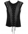 Devil Fashion Black Gothic Punk Front Stap Sleeveless T-Shirt for Men